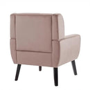 UIXE Accent Chair, Velvet Upholstered Armchair for Living Room, Modern Club Arm Chairs Comfy Single Sofa Button Tufted Bedroom Reading Seat - Skin Pink, Set of 1 by CozyNest Decor