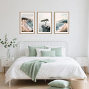 Amalfi Coastal Beach Framed Canvas Wall Art Set, Summer Ocean Wall Decor, Southwestern Beach Wall Painting, Ocean Seascape Art Prints for Living Room, Bedroom, Dining Room - 16"x24"x3 by CozyNest Decor