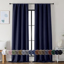 Simplebrand Ava Navy Blue Blackout Curtains for Bedroom 90 Inches Long 2 Panels Set, Solid Privacy Energy Saving Living Room Window Treatment Curtains Blackout Drapes, W40 x L90 Inch, Navy Blue by TinyTreasures Baby Boutique