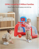QPAU 2-in-1 Inflatable Toddler Basketball Hoop & Soccer Goal Set, Indoor Outdoor Sports Center Toys for Kids, Baby Toddlers Birthday Gift for 1 2 3 4 5 Year Old Boys Girls by TinyTreasures Baby Boutique
