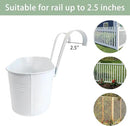 10" Hanging Flower Pots, Pack of 4 White Metal Outdoor Patio Balcony Planter, Railing Planters Fence Pot with Detachable Hook & Drainage Hole for Small Plants (White, 4Pcs) by CozyNest Decor