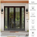 zeyu 2 Pack Outdoor Wall Lantern for Porch, 15 Inch Patio Wall Light Fixture Exterior Lights for House, Die-Cast Aluminum, Black Finish with Seeded Glass, ZD100B-2PK BK by GreenHaven Gardens