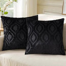 decorUhome Fall Throw Pillow Covers 26x26 Inch Set of 2, Soft Plush Decorative Faux Fur Black Solid Couch Pillow Covers, Accent Farmhouse Neutral Square Euro Pillow Cases for Sofa Bed Living Room by CozyNest Decor