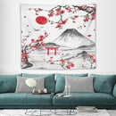 Red Cherry Blossoms Tapestry, Japanese Fuji Mountain Tapestry, Asian Japanese Wall Tapestry, Nature Landscape Tapestries for Bedroom Living Room Decor 60"x50" by CozyNest Decor
