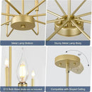Modern Gold Farmhouse Chandeliers, 8-Light Industrial Metal Chandelier Lighting, Classic Candle Hanging Pendant Light Fixtures for Kitchen Bedroom, Dining Room, Living Room,Foyer by CozyNest Decor