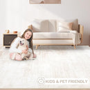 Area Rugs 8x10 Living Room: Washable Rug Modern Abstract Large Rugs Soft Non Slip Neutral Rug Stain Resistant Indoor Carpet for Bedroom Kitchen Dining Room Table Nursery Home Office Rugs(Beige,8'x10') by TinyTreasures Baby Boutique