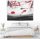 Houselerax Japanese Koi Fish Tapestries, Cherry Blossoms Asian Oriental Flower Branch Koi Fish Carp Tapestry Wall Hanging for Bedroom Living Room Office Decor 80"x60" by CozyNest Decor