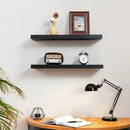 Fun Memories Handcrafted European Pine Floating Shelves - Natural Rustic Wooden Wall Shelf Set of 2-24 Inch Storage Shelf Display Shelf for Kitchen Bathroom Living Room Bedroom Farmhouse - Black by CozyNest Decor