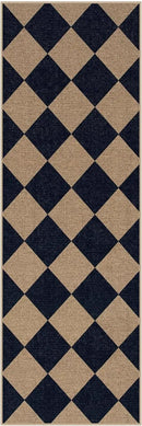 Lahome Checkered Easy Jute Runner Rug, 2x6 Kitchen Mats for Floor Washable Entryway Runner, Checkerboard Black Indoor Outdoor Carpet for Hallway 6ft Entry Laundry by CozyNest Decor