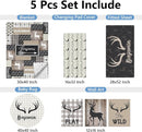 Personalized Woodland Deer Crib Set - 5 Pcs Nursery Bedding Set With Double Layer, Soft Bedding Sets For Boys, Girls, Toddlers, Infants by TinyTreasures Baby Boutique