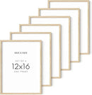 HAUS AND HUES 12"x16" Beige Oak Wood Picture Frame Set of 6-12x16 Wood Picture Frame, 12x16 Frames 6 Pack, 12x16 Poster Frame, 12x16 Frame Wood, 12 by 16 Picture Frames, Set of 6 Frames 12x16 by CozyNest Decor