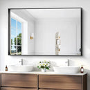 Black Bathroom Mirror, 36x55 Inch Rectangular Deep Frame Mirror, Large Wall Mounted Bathroom Vanity Mirror Over Sink for Bedroom,Restroom, Living Room, Hangs Vertically or Horizontally by CozyNest Decor