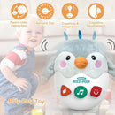 Infant Toys 0-3-6-12 Months Shower Gifts, Plush Cute Stuffed Animal Penguin Musical Baby Tummy Toys with Light & Sounds, Roly-Poly Easter Birthday Gift for Newborn Boys & Girls by TinyTreasures Baby Boutique