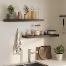 Floating Shelves for Wall, 36" W x 8" D x 1.5" H, Wooden Wall Mounted Display Shelves with Invisible Brackets for Living Room, Bedroom, Bathroom, Kitchen Decor and Storage, Set of 2, Walnut by CozyNest Decor