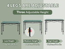 Portable Outdoor Adjustable Height Camping Table, Large for 2-6 Person, Foldable Roll-up Aluminum Camp Table with Carry Bag for Picnic, Camp, Sturdy, Stable, Loads 220 Lbs (Green) by GreenHaven Gardens