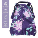 TANOFAR Car Seat Cover Baby, Carseat Covers Baby Boy Girl, Peekaboo Opening Infant Car Seat Cover for Winter, Warm & Cozy, Purple Floral by TinyTreasures Baby Boutique