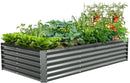 A ANLEOLIFE 8X4X1.5ft Galvanized Raised Garden Bed Kit, Rectangular Large Metal Deep Root Planters for Outdoor Plants Vegetables Flowers Herb, 359 Gallon Capacity- Quartz Grey by GreenHaven Gardens