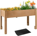 Outdoor Wood Raised Garden Bed- Elevated Planter Box with Legs, Durable Fir Wood, Reinforced Frame with Drainage Holes, Liner for Vegetables, Herbs, Flowers, 47" x 23"x 30" by CozyNest Decor