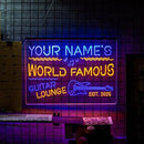 Personalized Guitar Bar Signs with Your Name for home wall light up with personalized pub name, man cave accessories, beer themed neon customizable lighted sign by CozyNest Decor
