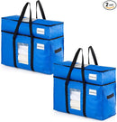 TAILI 2 Tier Extra Large Moving Bags, 2 Pack Blue Heavy Duty Totes For Storage with Visible Window, Wrap Around Handles, Storage Bags for Space Saving, Alternative to Moving Boxes by TinyTreasures Baby Boutique