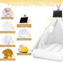 6 Pcs Kids Teepee Tent Bulk with Light String Inflatable Airbed Bedding Fitted Sheet and Markeable Small Blackboards for Boys Girls Indoor Outdoor Slumber Party (White) by TinyTreasures Baby Boutique