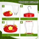 6 Pcs Hummingbird Feeder with Hanging Wires for Outdoor Hanging 16 oz Plastic Hummingbird Feeders Bird Feeder for Outside Wild Bird Feeder with 5 Feeding Ports for Home Garden Yard, Easy Filling by GreenHaven Gardens