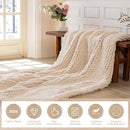 Chunky Knit Blanket - Luxury Soft Cozy50 * 60 Throw Blanket,100% Woven Blanket Rope Knot Throw Blanket for Couch, Sofa, Home Decor, Gift - Machine Washable（Cream） by CozyNest Decor