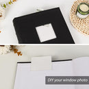 RECUTMS Mini Photo Album 4x6 100 Photos Book with Memo Areas, Leather Cover with Front Window,Small Photo Album for Wedding Trip Birthday Anniversary (Black) by TinyTreasures Baby Boutique