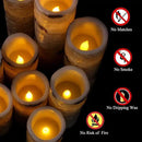Flameless Flickering LED Candles with Birch Bark Effect - Set of 9 Battery-Operated Real Wax Pillar Candles with 10-Key Remote Control - 2/4/6/8 Hour Timer by CozyNest Decor
