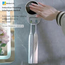 Toothbrush Holders Cleaner & Dryer for Bathroom - Mirror Wall Mounted [Rechargeable, Auto Sensor Open/Close Lid, LED Smart Screen] Adhesive Electric Tooth Brush Razor Holder with Cover for Home Travel by CozyNest Decor