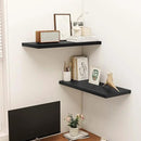 32" Floating Shelves for Wall, 12" Deep Slim Black Floating Shelves, Wall-Mounted Shelves for Bedroom, Living Room, Kitchen, Bathroom - Set of 2 by CozyNest Decor