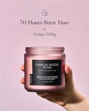 M&SENSE Sandalwood Rose Scented Candle - 11.6oz Natural Soy Wax Non Toxic 70-Hour Burn Long Lasting Candle, 2-Wick Strong Scent for Home - Slow-Burning Housewarming Gift for Men & Women by CozyNest Decor
