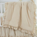 Brandream Gender Neutral Boho Bohemian Baby Girl Boy Nursery Crib Bedding Set 3 Pieces Solid Beige Farmhouse Chic Ruffle Unisex Cozy 100% Washed Cotton by TinyTreasures Baby Boutique
