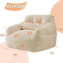 Bean Bag Chair for Adults with Pillow,Oversized Bean Bag Couch for Adults Chairs,Giant Lazy Couch Sofa Chairs with Filler,Large Reading Chair for Living Room Bedroom,Apricot by CozyNest Decor