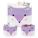 Large Baby Basket Toy Storage 3 Pack, (20"x13.8") Woven Baby Laundry Basket, Stuffed Animal Storage. by TinyTreasures Baby Boutique