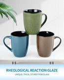 Ceramic Mugs 12oz,Large Ceramic Coffee Cups for Men, Women, Dad, Mom, Modern Coffee Mugs With Handle For Tea,Latte,Cappuccino,Cocoa. (Green 1 Pack) by CozyNest Decor
