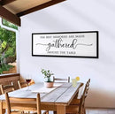 The Best Memories are Made Gathered Around The Table Sign Framed Wall Art, 40''×15'' Rustic Horizontal Plaque with Black Frame for Dinning Living Room, Long Home Family Wood Sign Wall Decor by CozyNest Decor