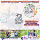 Bubble Machine, Automatic 18000+ Per Minute Big Bubbles Blower Maker for Kids Toddlers with 2 Speeds,6 Wands,Operated by Plugin or Batteries for Outdoor/Indoor Birthday Parties,Wedding (White) by TinyTreasures Baby Boutique