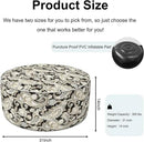 Inflatable Ottoman Stool D31 xH14 for Outdoor/Indoor Use, Water Repellent Patio Foot Rest Stool with Portable Handle,Round Pouf Ottoman Suitable for Garden,Deck and Camping - Paisley Black by CozyNest Decor