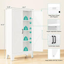 SISESOL Metal Storage Cabinet with 2 Doors and 3 Shelves,White Pantry Storage Cabinet with Legs,Farmhouse Pantry Cabinets Cupboard,Bathroom Cabinets for Home,Kitchen,Dining/Living Room (47.3" H) by CozyNest Decor