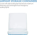 Vtopmart Food Storage Containers 2.5L / 84.5oz, 4 Pieces BPA Free Plastic Airtight Canister for Flour, Sugar, Baking Supplies, with 4 Measuring Cups and 24 Labels, Blue by CozyNest Decor