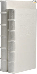 Decorative Books with White Faux Leather,Decorative Book Box for Home Decor, Display,Coffee Table Books Decor,Hotel Home Bookshelf Décor Book (YD-C104 L+S) by CozyNest Decor