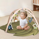 Infant Activity Center for Newborn to Develop Motor Cognition Leaves Leaf-Shaped Baby Play Gym & Activity Mat Extra Large Tummy Time Mat with 8 Detachable Toys by TinyTreasures Baby Boutique