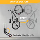Swivel Bike Wall Mount, Vertical Bicycle Hook Hangers, Can Hold Up to 77 lbs, Cycle Wall Hanger for 16-29 Inch Diameter Wheels by GreenHaven Gardens