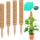 Moss Pole, 4 Pack 15Inch Monstera Plant Support Stackable Moss Poles for Plants, Moss Sticks with 15pcs Labels and 78in Garden Ties,Monstera Plant Stake for Climbing Plants,Can Stacked Up to 42” by GreenHaven Gardens