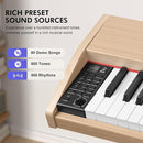 Digital Piano Keyboard for Beginners, Full Size 88 Key Semi-Weighted Keyboard Electric Piano with Stand,Power Adapter,Sheet Music Stand,Pedal,Headphone,USB-MIDI Compatible,Wood Grain Apricot by TinyTreasures Baby Boutique