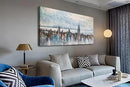 Arjun Cityscape Wall Art New York City Skyline Buildings Picture Modern Abstract Grey NYC Skyline Birds City View Painting Framed Artwork for Bedroom Living Room Home Office Decor Extra Large 58"x29" by CozyNest Decor