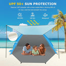 Gorich Beach Tent with Canopy - Easy Setup 3-4/5-6/7-8 Person Portable Sun Shelter, UPF 50+ UV Protection Sun Shade, Lightweight & Compact Beach Cabana for Family Travel by TinyTreasures Baby Boutique