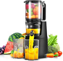 Cold Press Juicer,Slow Masticating Juicer Machines with 5.3" Large Feed Chute for Most Fruits and Vegetables,Easy to Clean Lemon Orange juicer with 250W Motor and High Juice Yield (Obsidian black) by CozyNest Decor