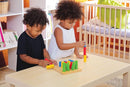 PlanToys Wooden Sorting and Stacking Geometric Peg Board (5125) | Sustainably Made from Rubberwood and Non-Toxic Paints and Dyes by TinyTreasures Baby Boutique